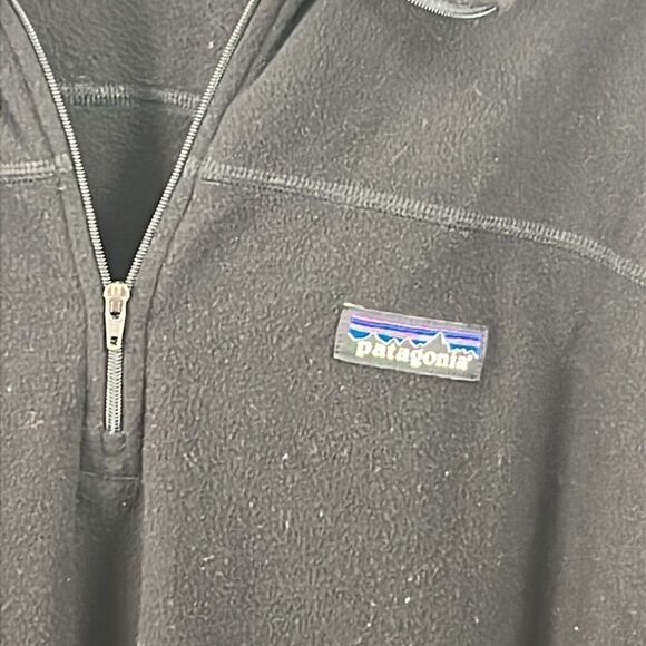 Patagonia Black Quarter-Zip 1/4 Zip Fleece Pullover Large - Picture 5 of 7